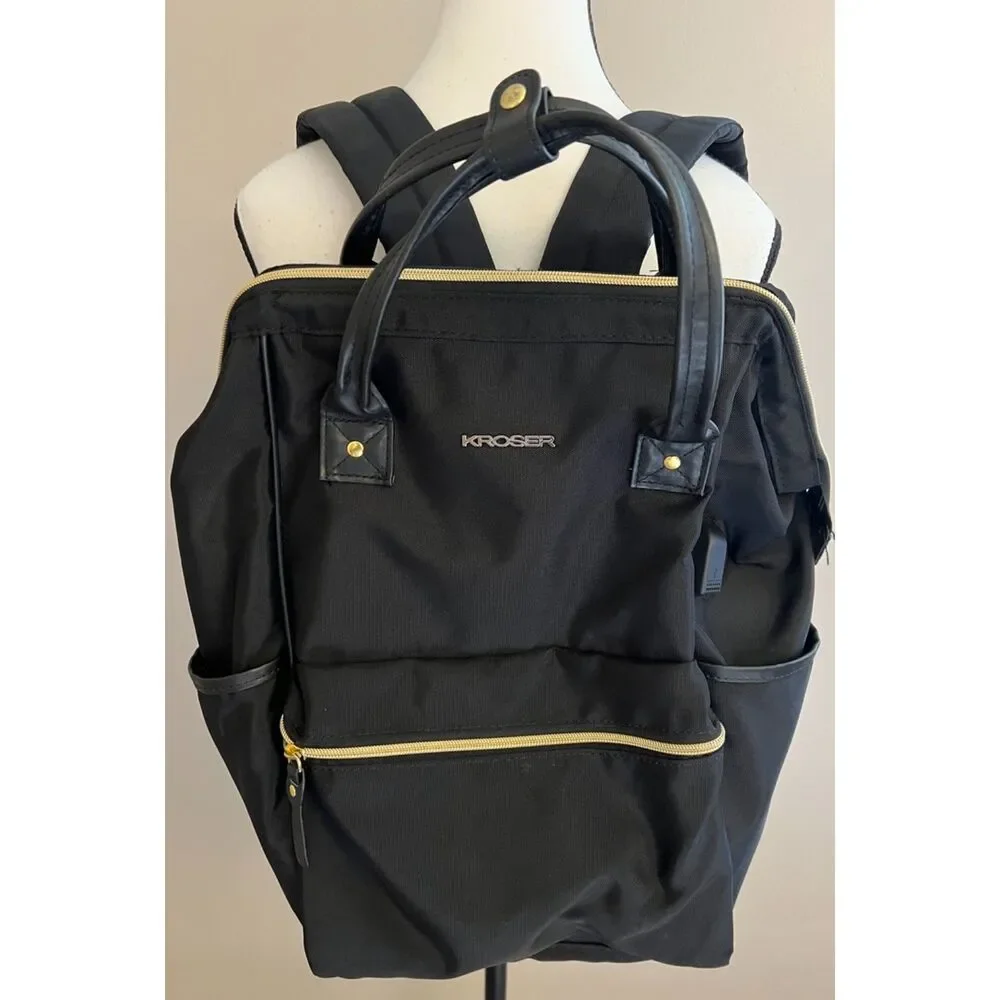 Kroser black nylon backpack